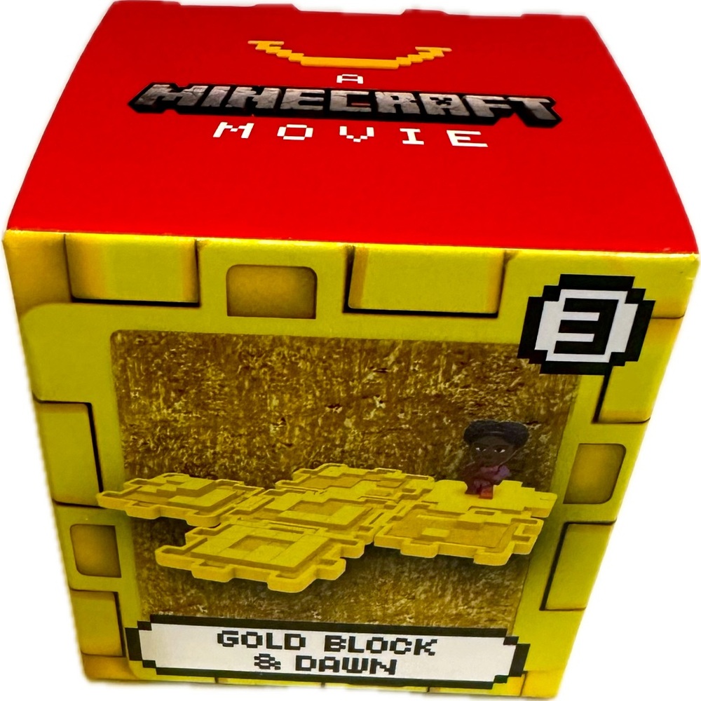 2025 MCDONALDS MINECRAFT MOVIE HAPPY MEAL TOY #3 GOLD BLOCK & DAWN SEALED PROMO